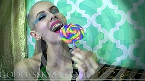 HD porn video: Female domination and jerk off instructions with candy accent