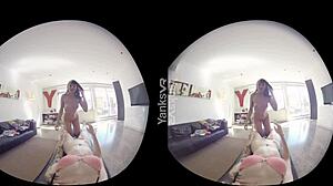HD VR-video van twee amateur-babies die zich vingeren en klaarkomen