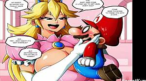 Transformación de Princess Peachs en una puta hambrienta de polla en Super Mario Princess peach Parte 3