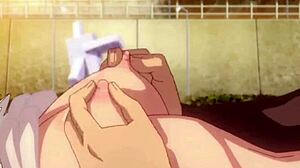 Urocza dziewczyna uprawia namiętny seks na zewnątrz w animowanym filmie hentai